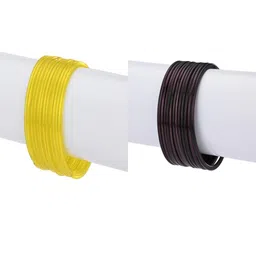 1ST TIME Set Of 24 Yellow Alloy Bangles-picture-22