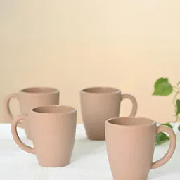 eha Beige 4 Pieces Microwave Safe Coffee Mug 300ML-58