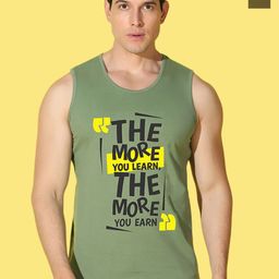 WOOSTRO Pack Of 2 Printed Super Combed Cotton Gym Vests VWS26(MORE OLIVE)(MORE LGTGREEN)-image-91
