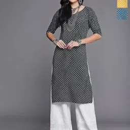 Anouk Rustic Selection Of 3 Geometric Printed Round Neck Straight Kurtas-3