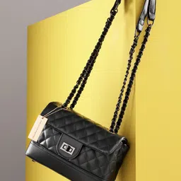 French Connection Structured Shoulder Bag with Quilted image 1