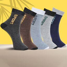 MJE Pack Of 5 Printed Mid Rise Ankle Length Socks-picture-15