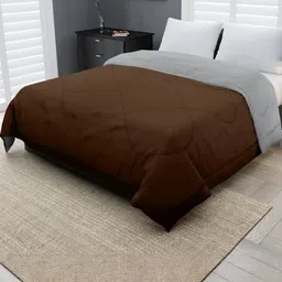 Doristyle Grey 250 GSM Checked Microfiber Single Bed Comforter-picture-46