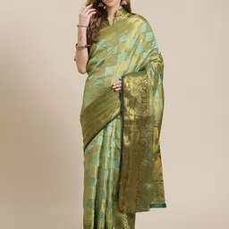 KALINI Ethnic Motifs Zari  Banarasi Saree-image-81