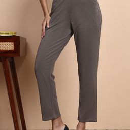 FITHUB Women High-Rise Wrinkle Free Formal Trousers-picture-45