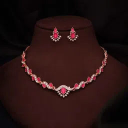 Anouk Gold-Plated Artificial Stones Studded Nacklace With Earrings-38