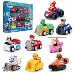 9PCs Pup Buddies Rescue Team Action Figure Toys Set with Vehicles Toy for kids-24