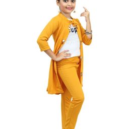 CHANDRIKA Girls Mustard Clothing Set-image-38