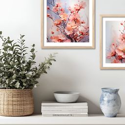 Kotart Pink & White 2 Pieces Floral Wooden Square Wall Arts-picture-33