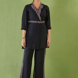 Anouk Embroidered V-Neck Tunic With Trousers-image-26
