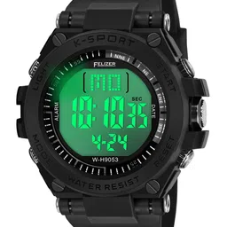 FELIZER Men Textured Dial & Straps Digital Watch H9053-LSKA-FullBlk image 4