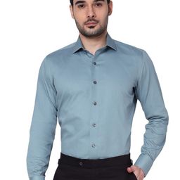COGNOSCENTE Men Slim Fit Solid Spread Collar Cotton Formal Shirt-image-45