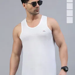 LUX PARKER Pack Of 5 Pure Cotton Basic Vests LUX_PARKER_WH_RN_5PC-48