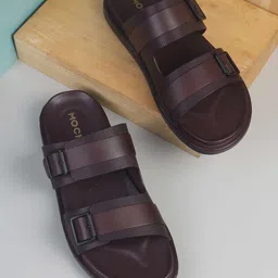 Mochi Men Leather Comfort Sandals with Buckle-image-32