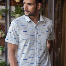 Mast & Harbour Men Geometric Printed Spread Collar Cotton Casual Shirt-image-91