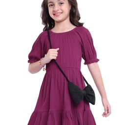 Hola Bonita Girls A-Line Puffed Sleeves Dress-picture-26