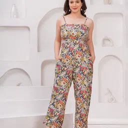 PIMU Women Floral Printed Shoulder Straps Basic Jumpsuit-picture-16