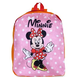 YK Kids Disney Minnie Dot Printed Velvet 2-Compartment School Backpack-picture-13