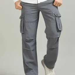 RIGS AND RAGS Men Smart Straight Fit Cargos Trousers-image-93