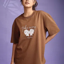 GIBBONTE Typography Printed Drop-Shoulder Sleeves Pure Cotton T-shirt-picture-31