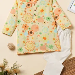 Desi Soota Boys Printed Regular Pure Cotton Kurta with Trousers-14
