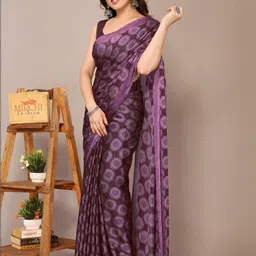 KALINI Purple Poly Chiffon Sarees-picture-24