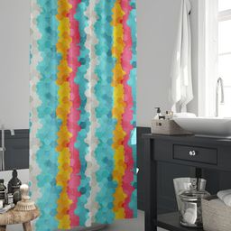 ArtzFolio Blue & Yellow Printed Waterproof Shower Curtains-image-41