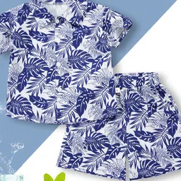 YK Boys Tropical Printed Short Sleeves Shirt With Shorts-image-34
