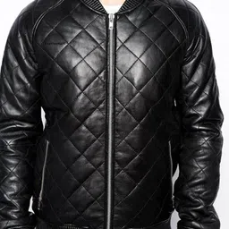 NOORA Men Leather Bomber Jacket-30