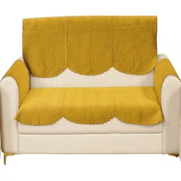 Fashion Throw Yellow Velvet 4 Piece Sofa Cover With Arms-image-92