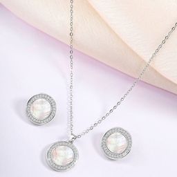 Peora Silver-Plated CZ Stone Studded Jewellery Set-image-73