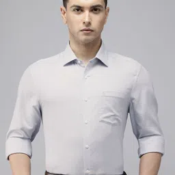Arrow Manhattan Slim Fit Self Design Textured Pure Cotton Formal Shirt-picture-37