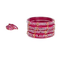 Somil Elegant Combo Glass Bangle Set | Handmade Traditional Chudi For Women | Perfect For Daily & Occasion Use, Combo Of 2 Set, Multicolor, Pink-image-86