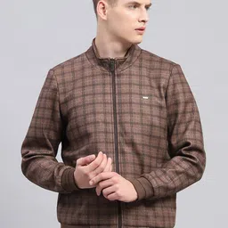 Monte Carlo Men Mock Collar Geometric Printed Casual Tailored Jacket-picture-7