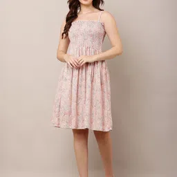 Moda Rapido Cotton Floral Print Fit & Flare Dress-image-8