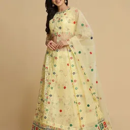 KALINI Embroidered Semi-Stitched Lehenga & Unstitched Blouse With Dupatta-image-24
