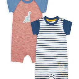 mothercare Boys Pack of 2 Printed Cotton Sleepsuit-image-33