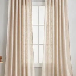HOMEMONDE Beige 2 Pieces Cotton Door Curtain-4