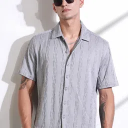 Thomas Scott Men Smart Fit Cutaway Collar Textured Casual Shirt-image-38