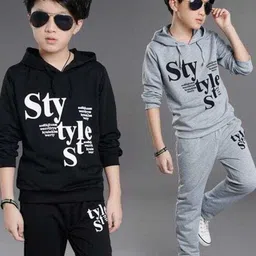 Rotaqo Boys Pack Of 2 Typography Printed Hooded Cotton T-shirt-image-81