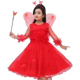 Zenat Red Polyester Dresses-image-97