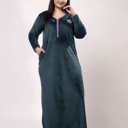 CHUI MUI Women Velvet Maxi Nightdress-image-86