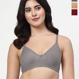 LILY Pack Of 3 Full Coverage Non Padded All Day Comfort Everyday Bra-image-14