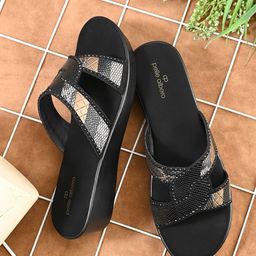 pelle albero Women Textured Open Toe Flats-picture-2