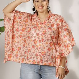 LetsDressUp Women Floral Printed Shirt Collar Pure Cotton Top-37