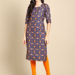 Anouk Rustic Selection Of 4 Geometric Printed Round Neck Straight Kurtas image 5