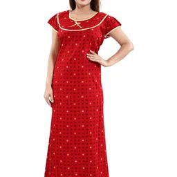 CINCO Women Ethnic Motifs Printed Maxi Nightdress-picture-22