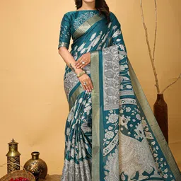 Anouk Rustic Kalamkari Zari Sungudi Saree-image-34
