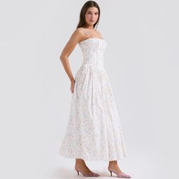 bebe Floral Print Fit and Flare Maxi Dress-image-54