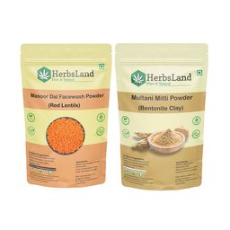 HerbsLand Set Of 2 Masoor Dal Face Wash & Multani Mitti Powder - 100 g Each-8